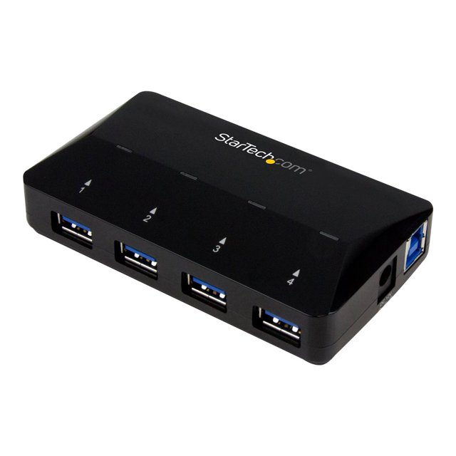 StarTech.com 4-Port USB 3.0 Hub plus Dedicated Charging Port 4 x 2.4A Port - Desktop USB Hub and Fast-Charging Station (ST53004U1C) - USB peripheral sharing switch - 4 x SuperSpeed USB 3.0 - Desktop - for P/N : SDMSDRWU3AC, USB312SAT3CB, USB315CB2M, USBLT1MWS, USBLT2MBR, USBLTM1MBK, Usbl