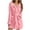 Pink, variant on Women's Solid Color Plush Bathrobe - Long Sleeve Winter Warm Homewear, Olive Green, L