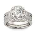 thumbnail image 2 of Blue Jewel 1.9 Ct Round Cut Diamond Ring for Women's - 14K White Gold Plated Ring Set - Wedding Swirl Ring with Matching Band - Bridal Ring Set for Special Occasion - Surprise Diamond Ring, 2 of 12
