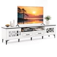 thumbnail image 1 of Costway 71" TV Stand for TVs up to 80" with Open Compartment Side Cabinets & Drawers White, 1 of 10