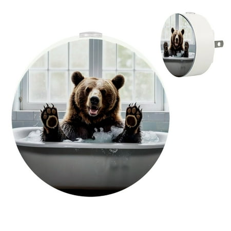 

LED Night Light Lamp with Smart Sensor Dusk to Dawn Sensor 2-Pack for Bedroom Bathroom Hallway White 0.5W Plug-in Animal Bath Lovely Bear Cartoon Funny