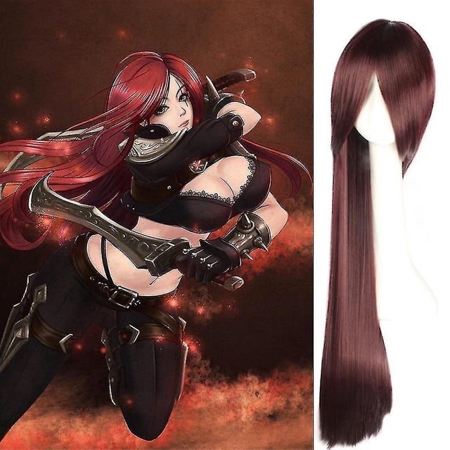 Ominous Blade Anime Pelucas Katarina 100cm Pelucas de pelo sintético largo LingWen 9024715687074