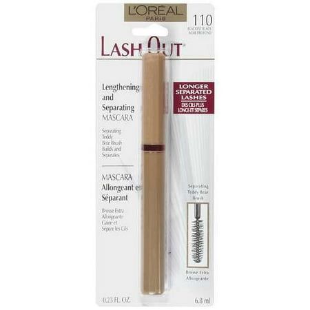Loreal Lash Out Lengthening and Separating Eye Mascara, 145 Blackest Black - 0.23 Oz