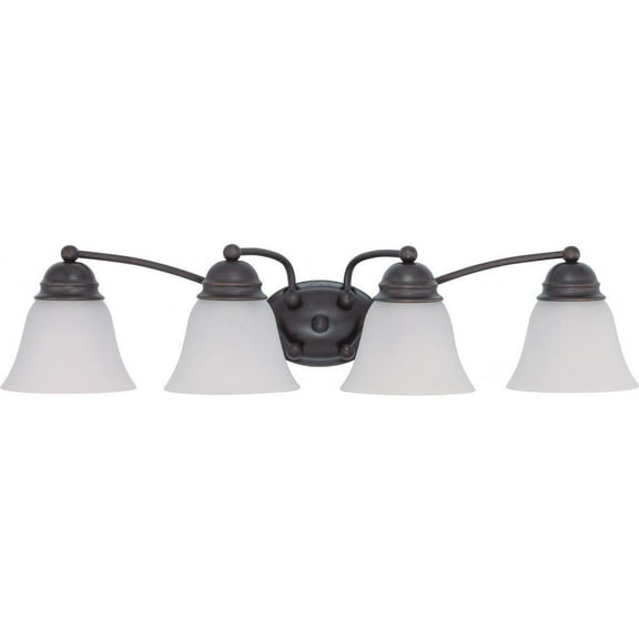 Nuvo Lighting 63358 - 4 Light (Twist  and  Lock Base) 28.75" Empire Mahogany Bronze Finish with Frosted Glass Vanity Light Fixture (60-3358)