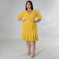 thumbnail image 3 of AURA Women V Neck Lace Ruffle Dress Casual Midi Summer Elegant Loose Fit Dress, 3 of 6