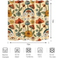 thumbnail image 6 of Boho Mushroom Shower Curtain Retro Yellow Orange Flower Floral Funny Cute Bohemian Rustic Bathroom Decor Waterproof Fabric 72Lx72W Inch with Hooks, 6 of 6