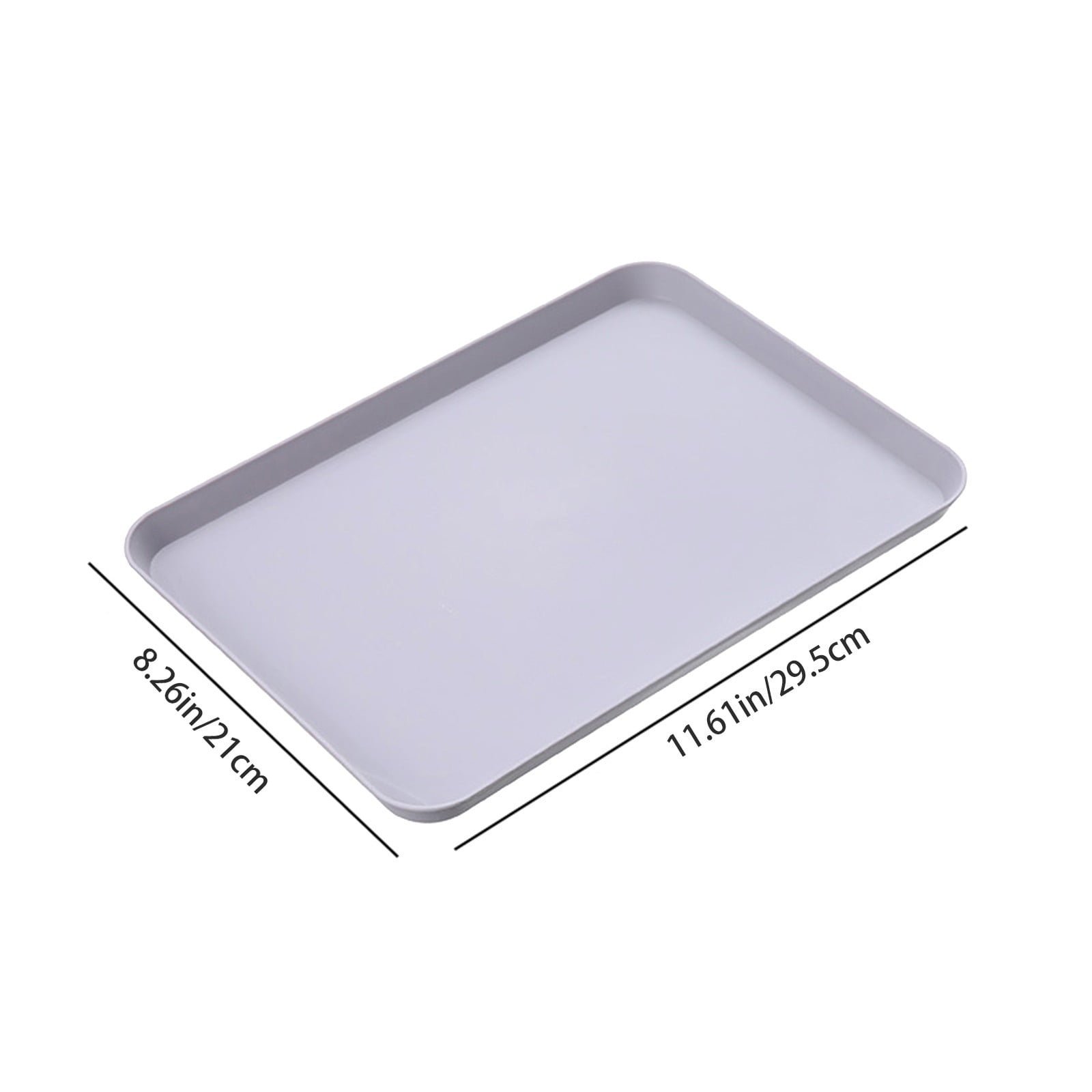 Food Trays Bulk Fast Food Tray Rectangular Serving Trays Serving Tray for Indoor Plastic Fast Food Tray Gray(8.26"X11.61"inch)