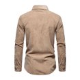 thumbnail image 3 of Fashnice Chemise Homme Col à Revers Chemise Boutonnée Coupe Régulière Tunique de Vacances Kaki Clair G, 3 of 8