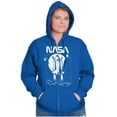 thumbnail image 4 of NASA Worm Logo Moon Space Shuttle Unisex Plus Size Zip Hoodie Brisco Brands 5X, 4 of 5