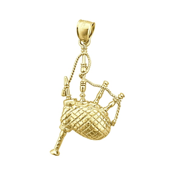 14K Gold Bagpipe Pendant