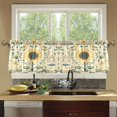 thumbnail image 4 of Yayeee Kitchen Curtains Tier Set of 2 Light Filtering 57"x24" Over Sink Window Panels, Floral Birds Pattern, 4 of 7