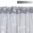 thumbnail image 3 of GlowSol 26"W x 45"L Short Sheer Curtains Floral Embroidered Faux Linen Textured Kitchen Tier Curtains Cafe Curtains for Living Room, Gray, 2 Panels, 3 of 6