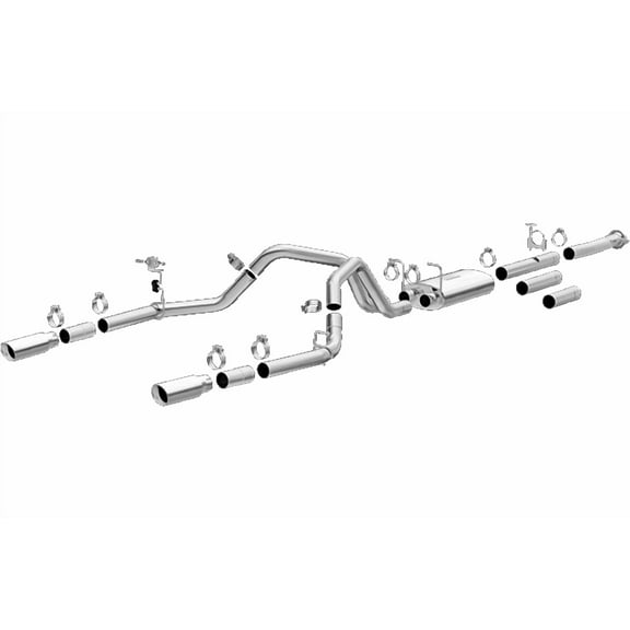 MagnaFlow Stainless Cat-Back Exhaust 2015 Chevy Silverado 2500HD 6.0L Dual Split Rear Exit 4in