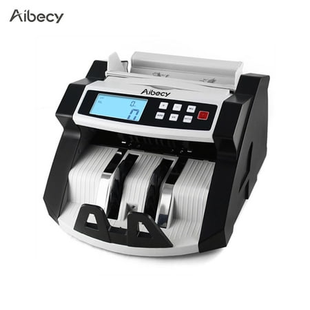 Aibecy Automatic Multi-Currency Cash Banknote Money Bill Counter Counting Machine LCD Display with UV MG Counterfeit Detector for EURO US Dollar AUD
