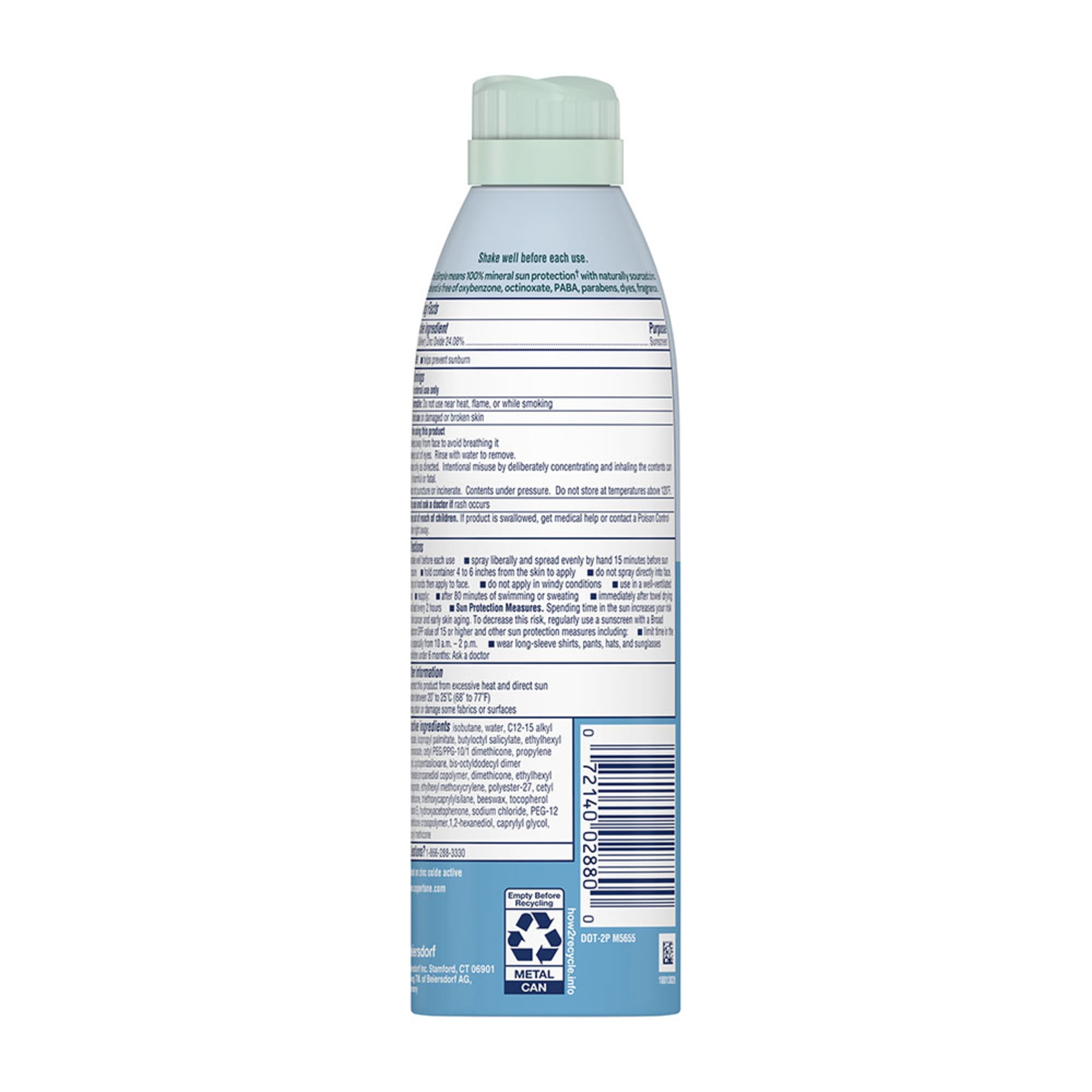 Coppertone Pure and Simple Mineral Sunscreen Spray SPF 50 with Zinc Oxide, Hypoallergenic, 5 oz