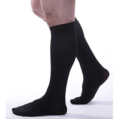 Allegro Men’s 15-20 mmHg Essential 103 Ribbed Compression Support Socks, Comfortable Support Garments for Men