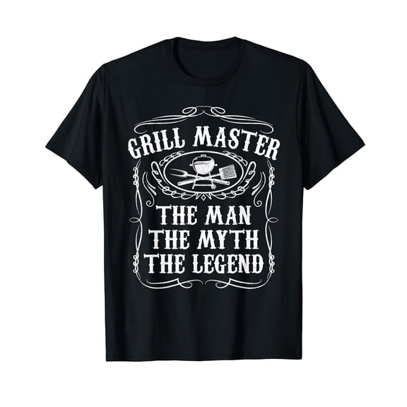 Grill Master The Man The Myth Legend Funny BBQ Smoker Gift T-Shirt