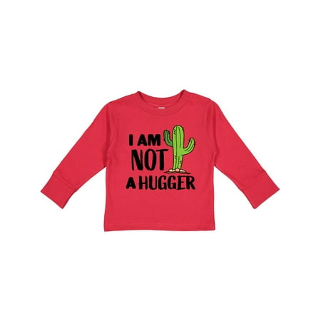 

Inktastic I am Not a Hugger with Cactus Gift Toddler Boy or Toddler Girl Long Sleeve T-Shirt
