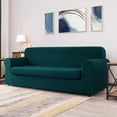 thumbnail image 2 of CHUN YI Stretch 2 Piece Houndstooth Sofa Slipcover Couch Cover,Teal,Sofa, 2 of 6
