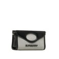 thumbnail image 4 of Pre-Owned Burberry Horseferry Handbag Shoulder Bag Grey Black Cotton Canvas Leather... (Good), 4 of 12