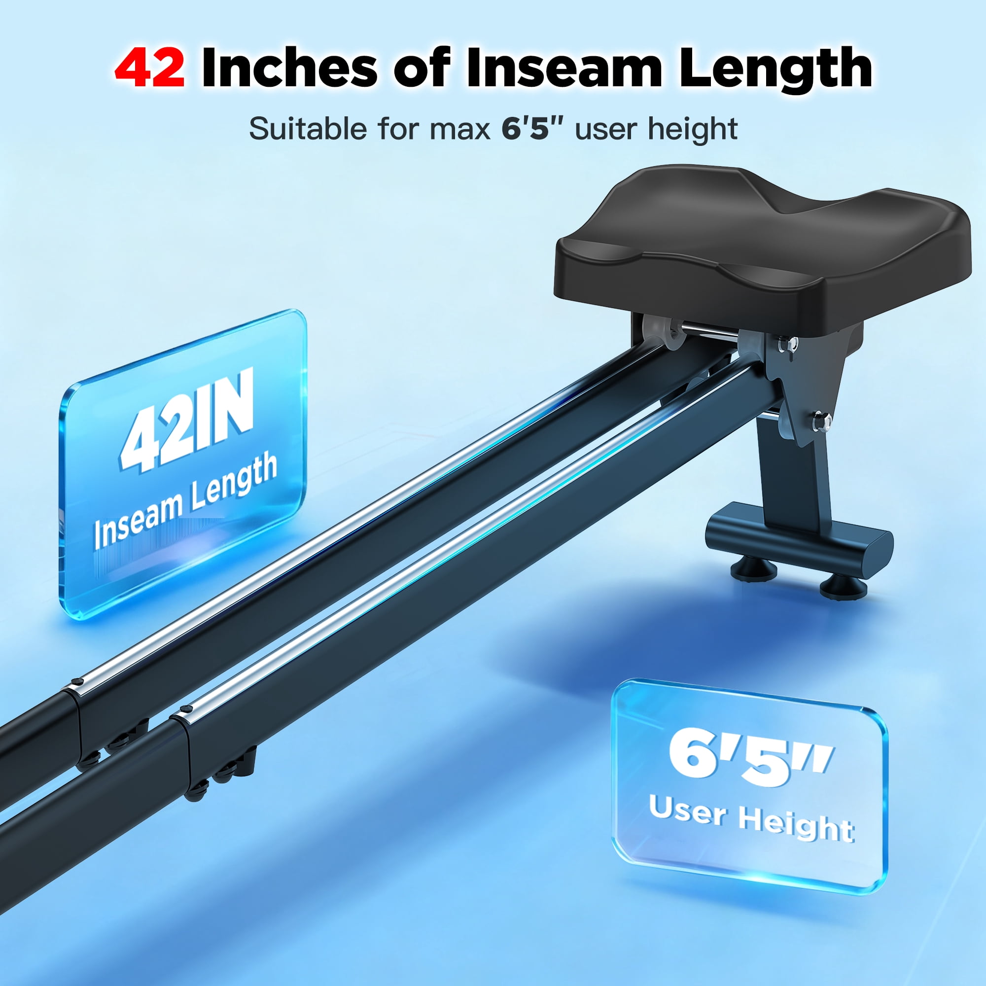 Winfita Magnetic Rowing Machine 350lbs Weight Capacity, 16 Levels of Quiet Resistance, Foldable Bluetooth Rowing Machine for Home Gym Exercise, Dual Slide Rail, LCD Display, Ergonomic Seat