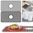 thumbnail image 1 of CHUANK Silicone Sink Mat  Kitchen Sink Protectors for Kitchen Sink Grid Accessory with Center Drain (Gray), 1 of 8