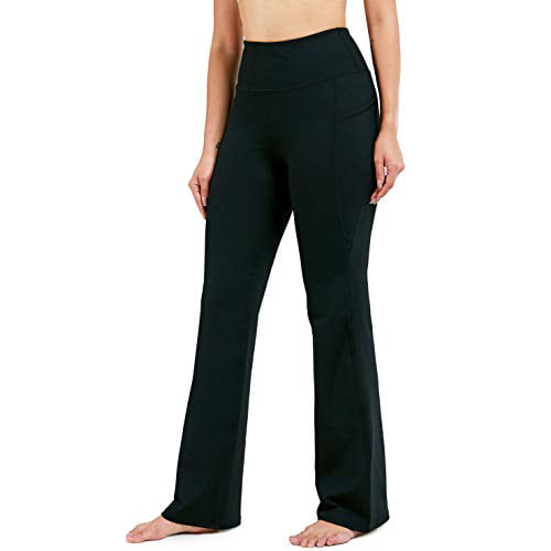 28/30/32/34 Inseam Women's Bootcut Yoga Pants Long Bootleg High-Waisted Flare Pants with Pockets 