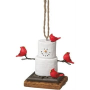 Ganz S'mores Resin Holiday Ornament, Snowman with Cardinals
