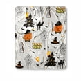thumbnail image 2 of Halloween Blanket, Vintage Halloween Home Decor, Halloween Pumpkin Blanket, Ghost Blanket, Soft Cozy Flannel Throw Blanket 39X30 in Featuring Spooky Haunted House, Web, Black Cat, 2 of 6