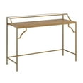 thumbnail image 2 of Sauder International Lux Metal & Wood Writing Desk, Sindoori Mango Finish, 2 of 9