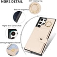 thumbnail image 2 of Allytechgroup Wallet Case for Samsung Galaxy S24 Ultra with Card Slots, RFID Blocking Ring Holder Kickstand Bumper Anti-Scratch Slim Phone Case Cover for Galaxy S24 Ultra, White, 2 of 8
