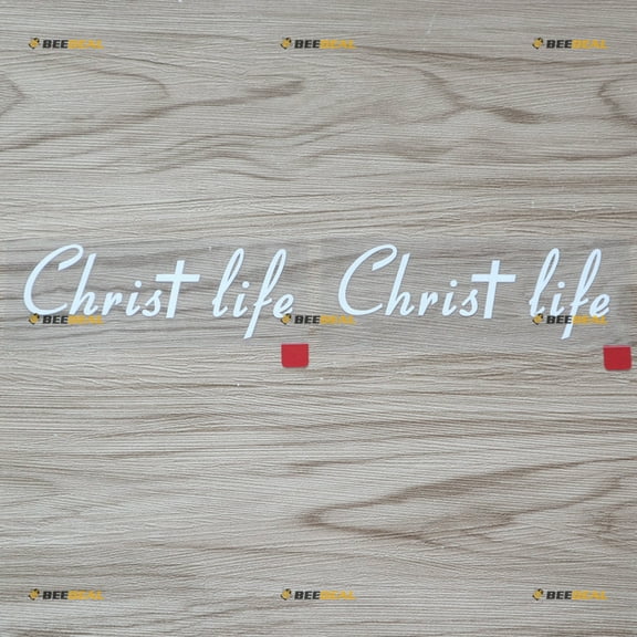 2X White 4 Inches Christ Life Jesus Cross Decal Vinyl Sticker Car Laptop Window God