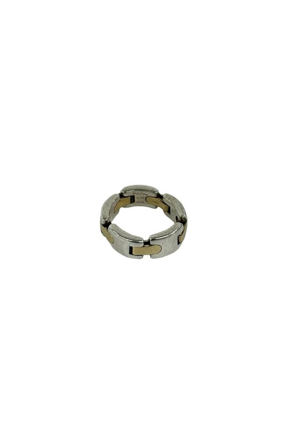 Pre-Owned TIFFANY&Co. Tiffany H-Link Combination Ring, Sterling Silver 925 & 18K Yellow Gold,...