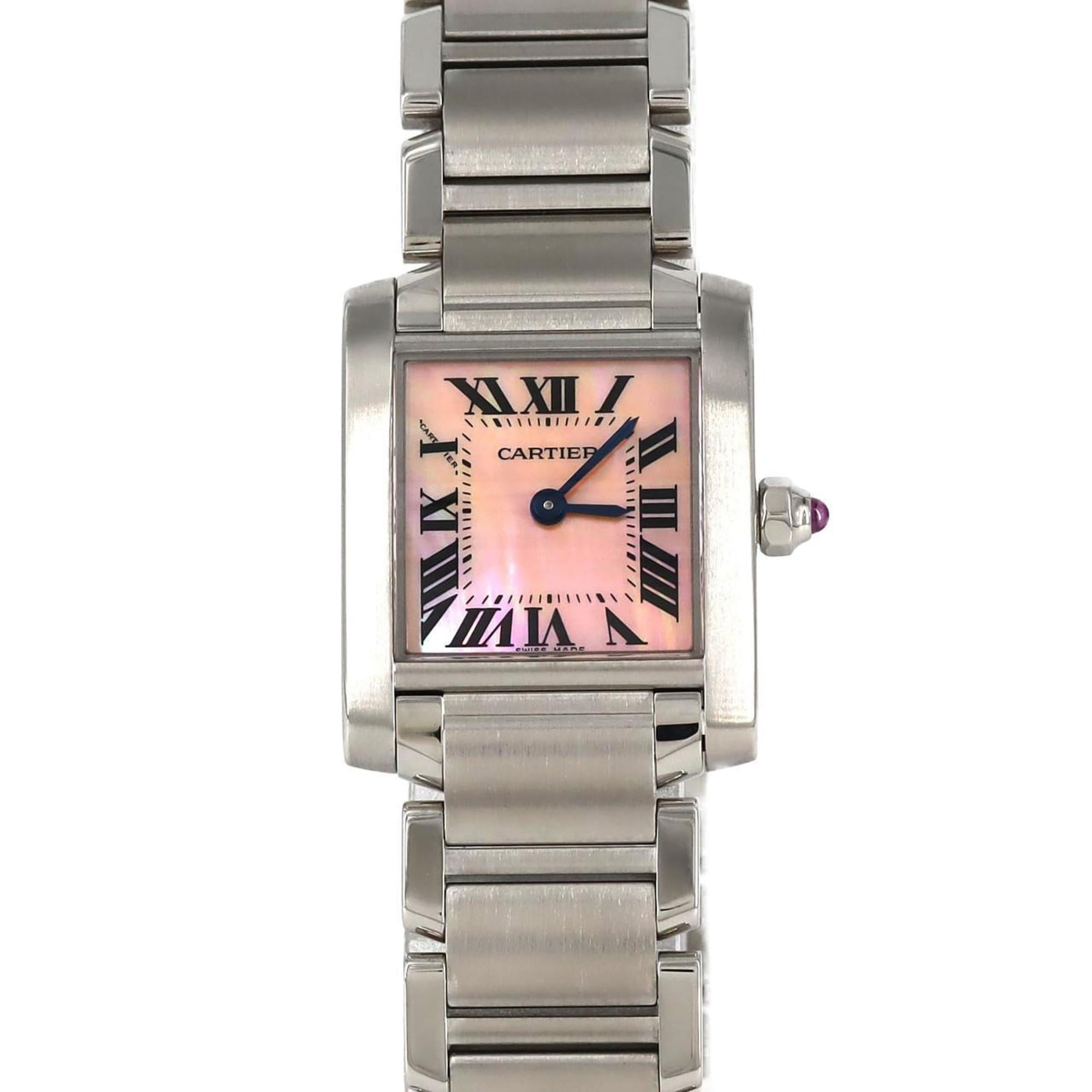 Pre-Owned Cartier Tank Francaise SM W51028Q3 SS Wristwatch Quartz (Good)