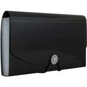 JAM Paper 13 Pocket Expanding File, Black, 1/Pack, Check Size, 5 x 10 1/2