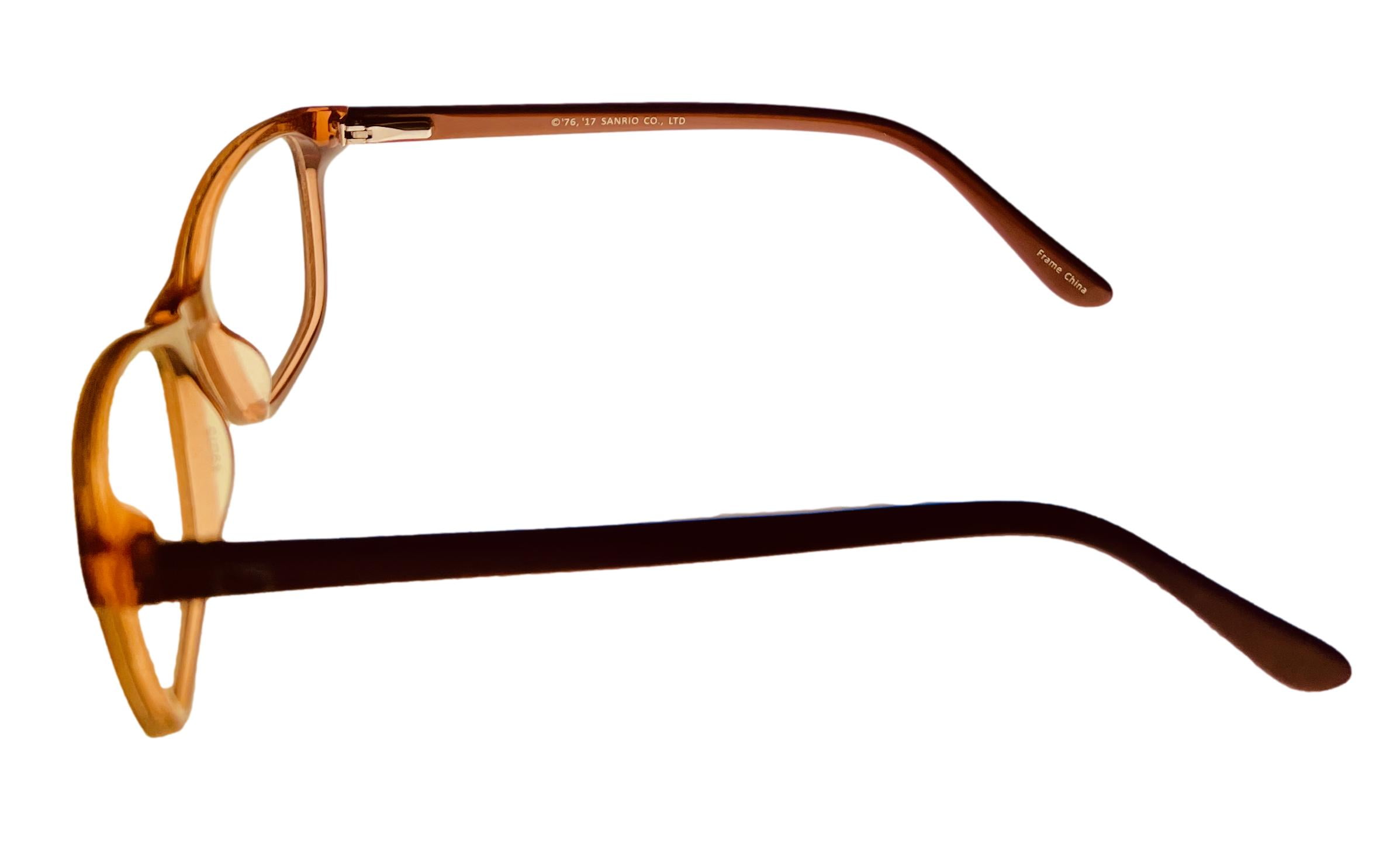 Hello Kitty Girls Brown Soft Rectangle Plastic Eyewear Frame 290 49mm