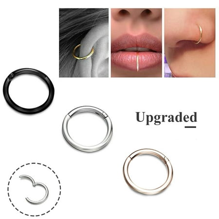 3PCS Cartilage Earring Hoop 18G 8mm Surgical Steel Septum Jewelry Tragus Piercing Nose