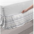 thumbnail image 2 of Neutral Color Bed Skirt, Horizontal Design Abstract Ropes Pattern on Plain Backdrop, Elastic Bedskirt Dust Ruffle Wrap Around for Bedding Decor, 4 Sizes, White Dust and Dark Taupe, by Ambesonne, 2 of 2