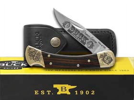 Buck 110 Premier Edition Ebony Wood Folding Hunter 1/250 Stainless Custom Pocket Knife