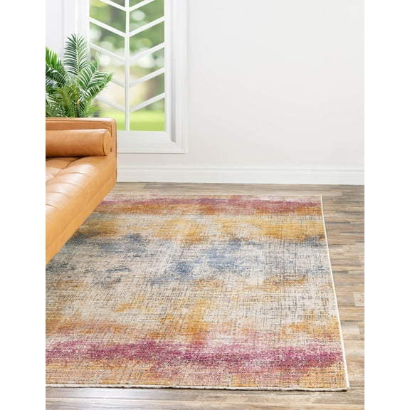 Rugs.com Deepa Collection Rug – 6' x 9' Multi Medium Rug Perfect For Bedrooms, Dining Rooms, Living Rooms