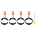 thumbnail image 4 of Domqga Kitchen Tools,4Pcs Egg Molds Easy Demoulding Good Heat Insulation Safe Circle Egg Cooker With Brush,Egg Circles For Cooking, 4 of 8