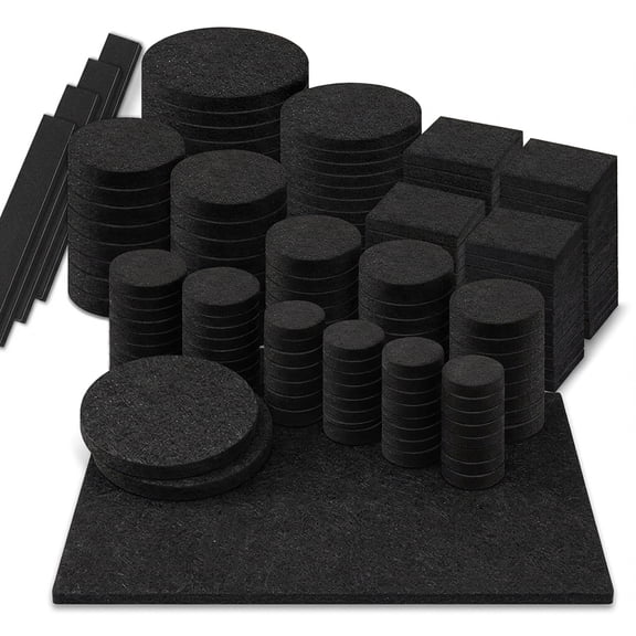300PCS Felt Furniture Pads , Furniture Pads for Hardwood Floors, Felt Pads for Chair Legs Furniture, Floor Protectors for Furniture Black
