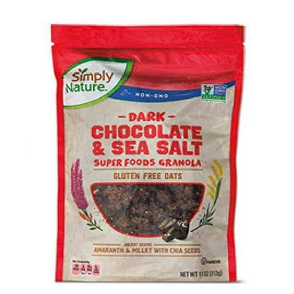 Simply Nature Dark chocolate and sea salt superfoods granola gluten free oats-set of 2