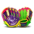 thumbnail image 3 of Franklin Sports Meshtek Kids Teeball Glove + Ball Set, 9.5 in, Purple/Pink/Yellow, Right Hand Throw, 3 of 7