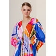 thumbnail image 4 of HT 360 Collective Designer Fuschia Dress Plunged Neckline Maxi Dress Abstract Print, 4 of 4
