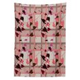 thumbnail image 3 of Ambesonne Coral Tablecloth Rectangular Table Cover, Heart Swirling Leaves, 60"x90", Coral Grey, 3 of 4