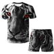 thumbnail image 1 of Conjuntos de ropa de tigre para niños y niñas, camisetas de verano para niños + pantalones cortos de cintura elástica, ropa informal de dos piezas de dibujos animados, trajes 4T Gao Jinjia LED, 1 of 2