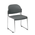thumbnail image 3 of Office Star Chaise Empilable en Plastique Grise Ensemble de 4, 3 of 3