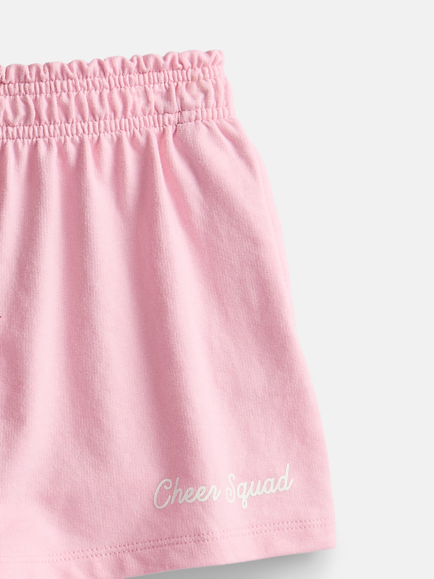 Wonder Nation Little Girls Crewneck Sweatshirt and Shorts Set, 2 Piece, Sizes 4-10