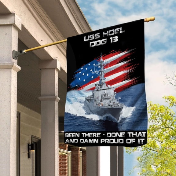 USS-HOEL-DDG-13 Veterans Day, Flag Ship 4th of July , Patriotic Flag House Flag, Double-Sided Decorative Outdoor Flag, Polyester Yard Flag 29.5 x 39.5 in